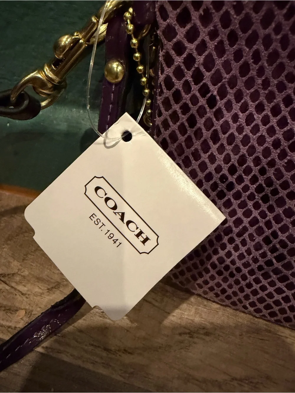 Coach Purple Snake Wristlet NWT
